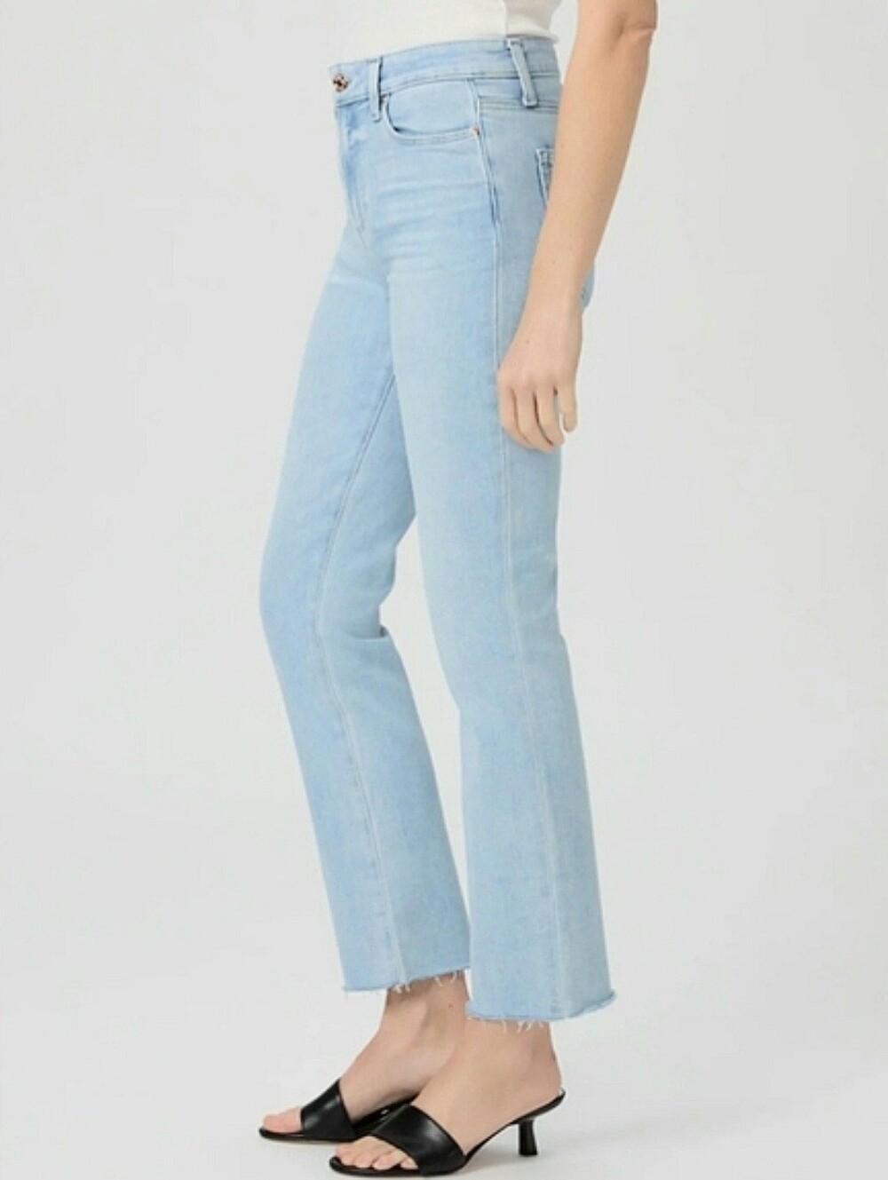 PAIGE Cindy Mid Rise Straight Jeans, light blue wash, size 25